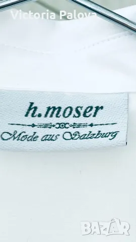 Скъпа бяла риза/ блуза H. MOSER Австрия, снимка 5 - Ризи - 47874165