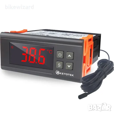 Цифров температурен контролер KETOTEK с водоустойчива сонда KT-1000, двойно релеен термостат 220V 