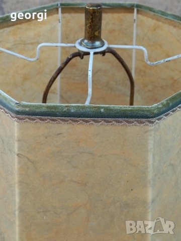 Настолна лампа с бронзов обков и плафон от кожа, снимка 9 - Антикварни и старинни предмети - 43667213