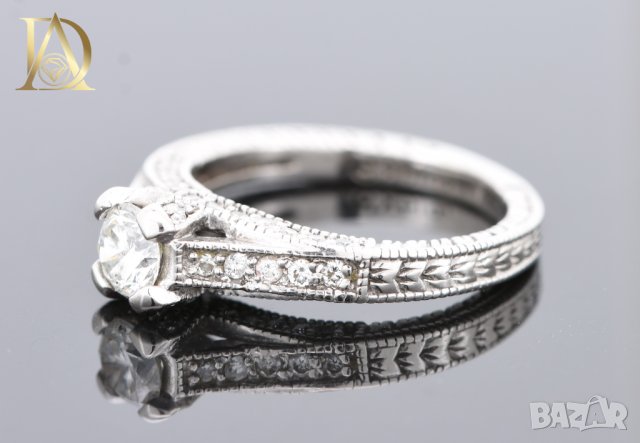 Винтидж Златен Пръстен с 0.78кт Естествени Диаманти, снимка 6 - Пръстени - 43038882