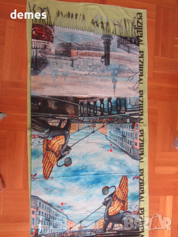 Фин двулицев шал с принт кашмир и вълна от Сант Петербург,Русия, снимка 3 - Шалове - 52298507