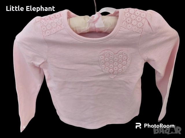 Блузка с дълъг ръкав за 2-3 год момиченце с джобче сърце,Англия/нова