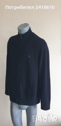 POLO Ralph Lauren Cardigan Merino Knitted Full Zip Mens Size L  ОРИГИНАЛ! Мъжка Вълнена Жилетка с ця, снимка 11 - Пуловери - 52584211