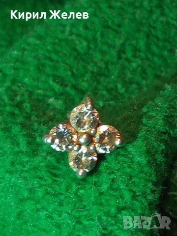 МИНИАТЮРНА СРЕБЪРНА ФЛОРАЛНА ОБЕЦА СРЕБРО ЦВЕТЕ 925 ПРОБА с БЛЕСТЯЩИ ЦИРКОНЧЕТА 32126, снимка 12 - Обеци - 40487874