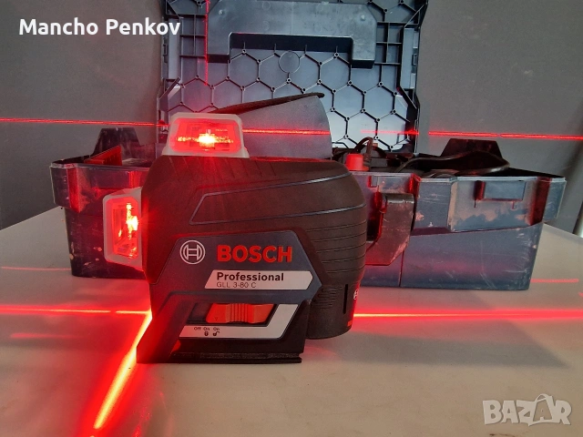 Bosch GLL 3-80 G 12V лазерен нивелир, снимка 2 - Други инструменти - 53584472
