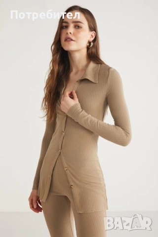 Рипсена риза с копчета ,100%памук!!, снимка 2 - Ризи - 52055177