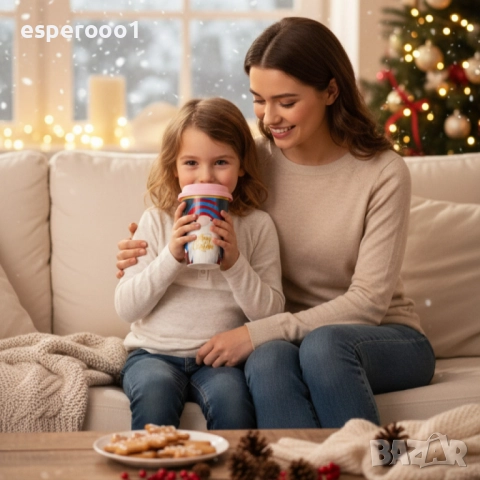 Порцеланова коледна чаша с капак , снимка 3 - Чаши - 52554439