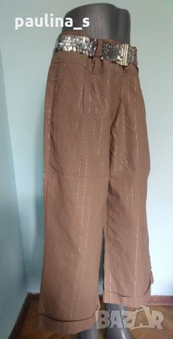 Копринен панталон "Pepper corn"® с ламена нишка и колан , снимка 3 - Къси панталони и бермуди - 33446039