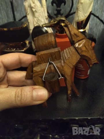 Ръчно изработени лот дървени магаренца от Израел, снимка 4 - Статуетки - 43025058