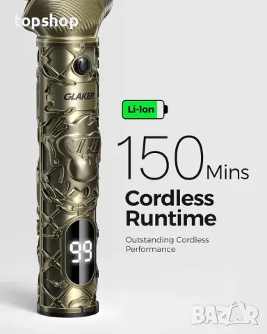 GLAKER Безжичен акумулаторен тример за мъже 6 в 1, (черен) ; (златен), снимка 6 - Машинки за подстригване - 50355273