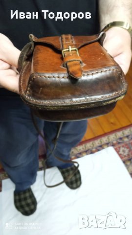 Мъжка борсалина, телешки бокс, кафява, снимка 6 - Чанти - 37886432