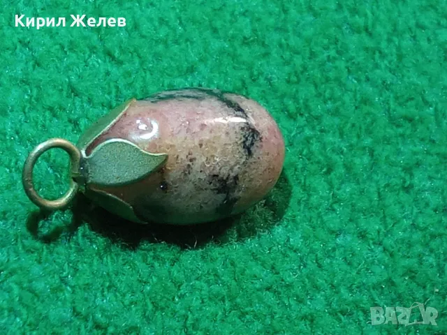 РЕТРО АЛТ ДЕКО ПЕНДАНТ РОЗОВ МРАМОРЕН НЕФРИТ МАЙСТОРСКА ИЗРАБОТКА 24425, снимка 9 - Антикварни и старинни предмети - 35653786