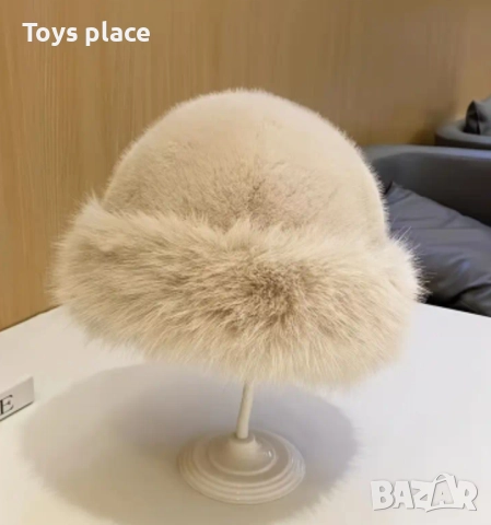 Разкошна пухкава шапка и пухкави ръкавици в различни цветове , снимка 5 - Шапки - 52440025