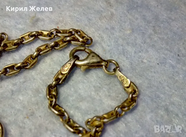 СРЕБЪРЕН КРЪСТ 925 с БЯЛА ПОЗЛАТА и ЕМАЙЛ ИТАЛИЯ с СРЕБЪРНА ВЕРИЖКА СРЕБРО 925 с ЖЪЛТА ПОЗЛАТА 49967, снимка 5 - Колиета, медальони, синджири - 49957894