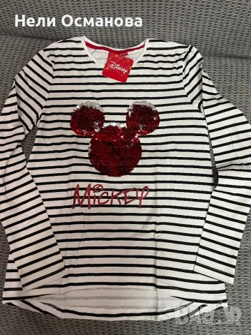 Блузка Дисни и зелен суитшърт, снимка 2 - Тениски - 48306803