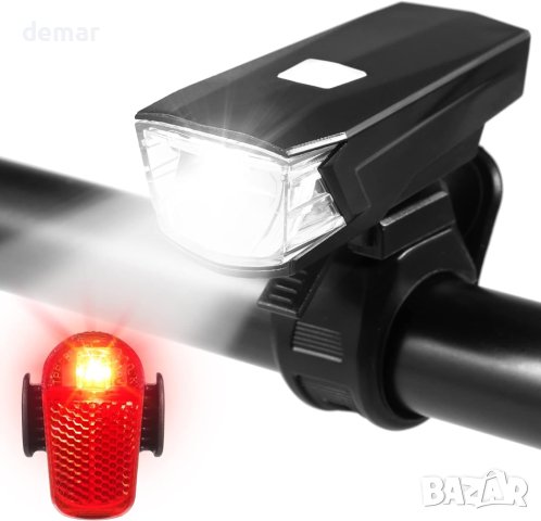 dsfen USB акумулаторни LED велосипедни светлини за нощно каране, снимка 1 - Части за велосипеди - 43745006