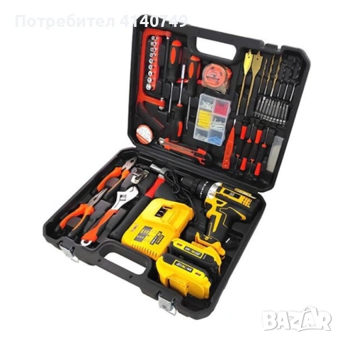 Комплект ударна бормашина, 111 аксесоара, 24 V, 5 Ah, снимка 2 - Бормашини - 53490098