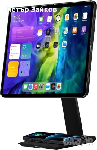 PITAKA Магнитна стойка с калъф за iPad,стойка за iPad с 15W безжична докинг станция