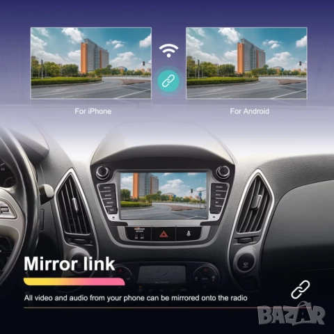 Мултимедия, Двоен дин, за Hyundai Tucson IX35, Навигация, дисплей, плеър IX 35, екран Android, IX35 , снимка 6 - Аксесоари и консумативи - 51571677