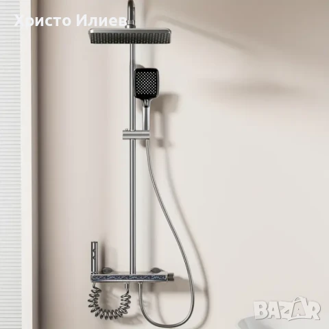 Душ система със светещ смесител Лед LED дисплей 4 функции бутони функция дъжд, снимка 8 - Смесители - 51417362