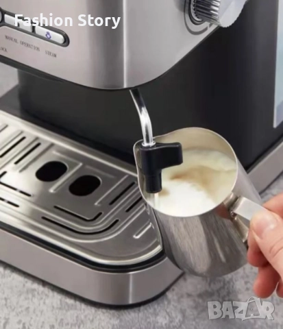Кафемашина - Еспресо и капучино с млечна пяна, неръждаема стомана, снимка 2 - Кафемашини - 52216926