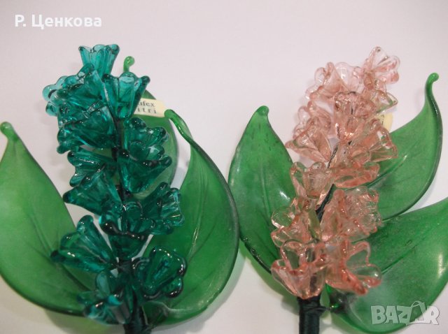 Мурано стъклено цвете на Artifex Vitri оригинално тагче за произход, снимка 7 - Други ценни предмети - 43844182