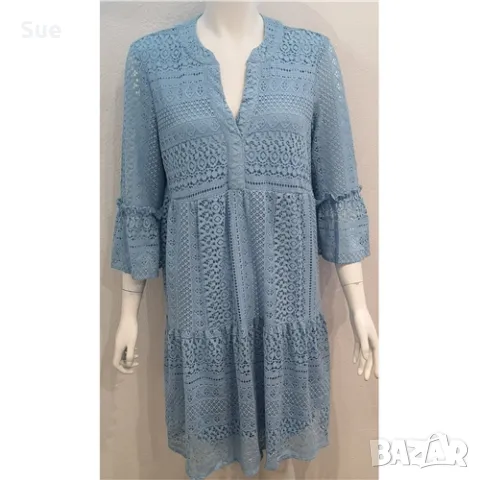 Дамска синя бохо дантелена лятна рокля Vero moda Нова с етикет, снимка 4 - Рокли - 49738087