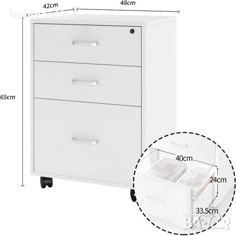 Офис шкаф от MDF и заключващ механизъм 10CZSSFC04WT, снимка 5 - Шкафове - 51961248
