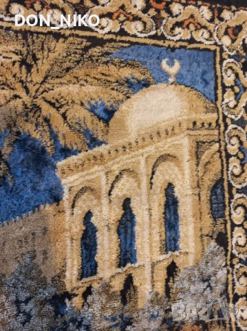 Античен плюшен килим, Османски Мотиви-Персия, снимка 2 - Антикварни и старинни предмети - 39568997