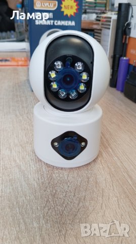 WiFi безжична IP двойна камера бебефон 6MP нощно виждане iCSee