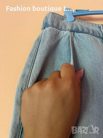 Дънки с широк прав крачол и връзки на глезените със странични джобове 38 размер на марката Amisu 👖, снимка 5 - Дънки - 51377365