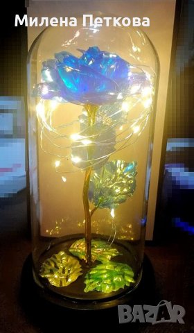 Вечна роза,цвете в стъкленица с лед осветление!Подарък за жена,момиче за 8 март!, снимка 6 - Подаръци за жени - 39846401