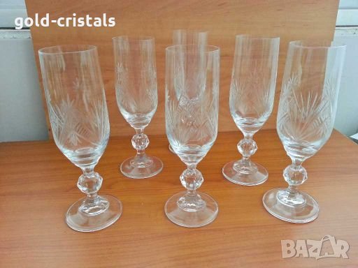  кристални чаши , снимка 3 - Антикварни и старинни предмети - 28433533