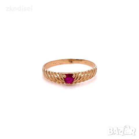 Златен дамски пръстен с рубин 1,32гр. размер:51 14кр. проба:585 модел:30533-2, снимка 1