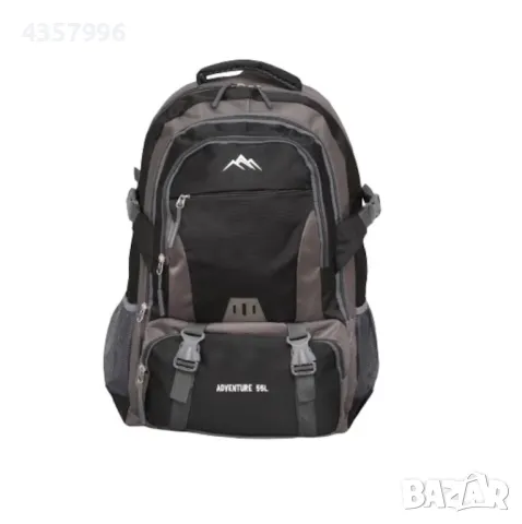 Туристическа раница, Текстил, 55л., Черен 