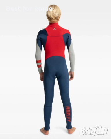 Детски неопренов костюм Hurley Advant 3/2 мм - йодно син- 14 години, снимка 2 - Водни спортове - 52594445