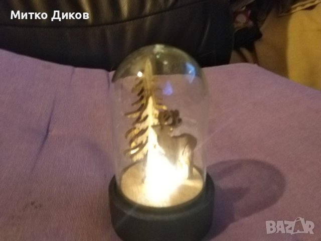 Новогодишна украса елен и бор свети Н-95 фи 57 с две батерии LR-44 свети Н-95мм и фи-57мм, снимка 8 - Декорация за дома - 43038103