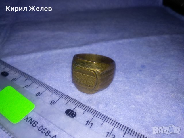 СТАР МАСИВЕН БРОНЗОВ РЕТРО ПРЪСТЕН с ПОЗЛАТА и ПЕЧАТИ 585 и 14К МАЙСТОРСКИ За КОЛЕКЦИЯ 36993, снимка 7 - Антикварни и старинни предмети - 39723243