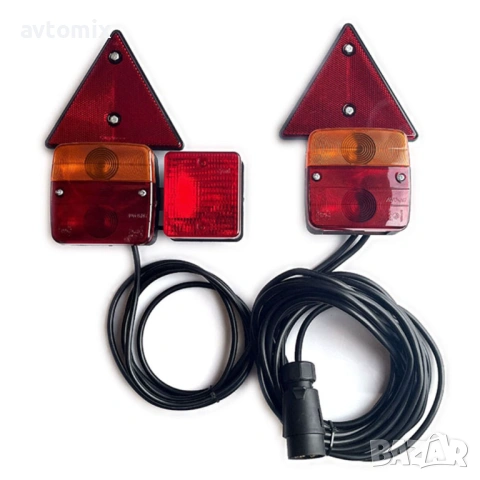 Магнитни стопове за ремарке със светлоотразители 2 броя, светлина за мъгла и окабеляване