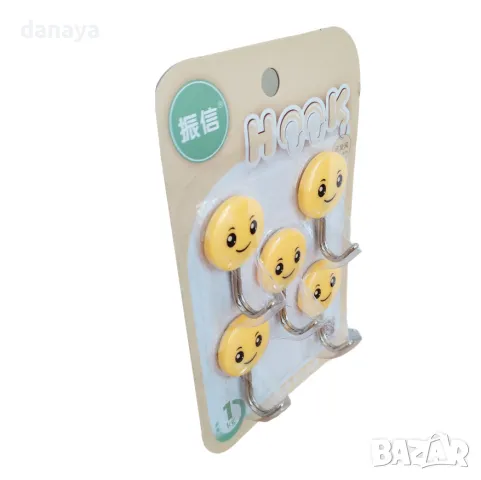 5375 Комплект лепящи закачалки Усмивки, 5 броя, снимка 3 - Други стоки за дома - 47724479