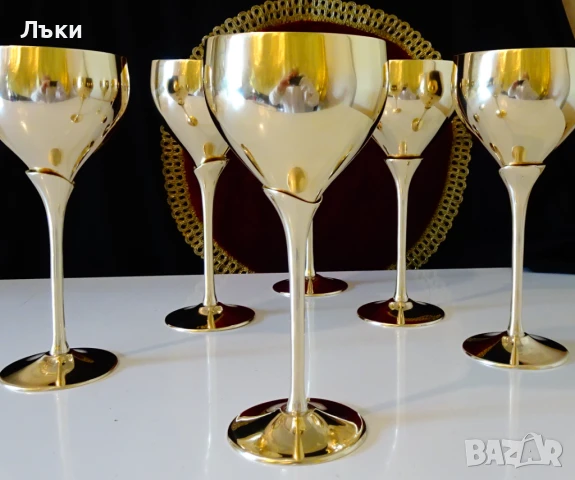 Бронзов бокал за вино 300 мл.,21 см. , снимка 2 - Антикварни и старинни предмети - 51290230