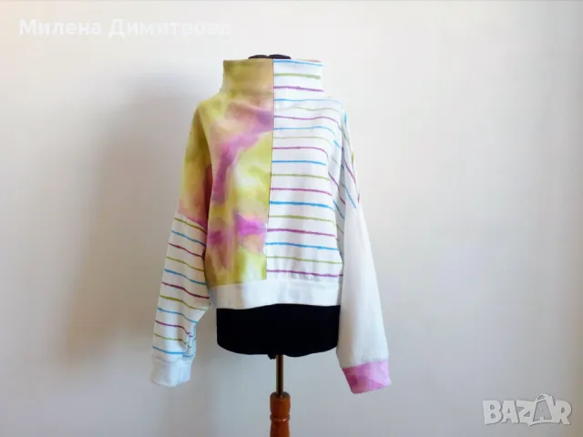 Ватиран ръчно рисуван суичър, снимка 4 - Суичъри - 50078008