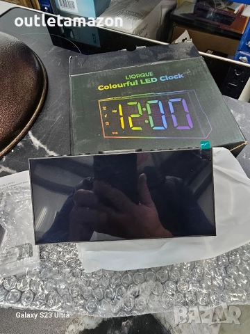 LIORQUE Будилник за нощно шкафче, цифров будилник с 8 цвята голям LED дисплей, снимка 8 - Друга електроника - 52734727