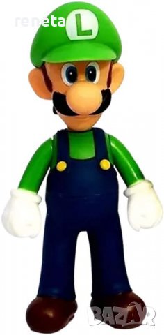 Фигурка Super Mario, Луиджи, Пластмасова, 23 см, снимка 2 - Фигурки - 39521351