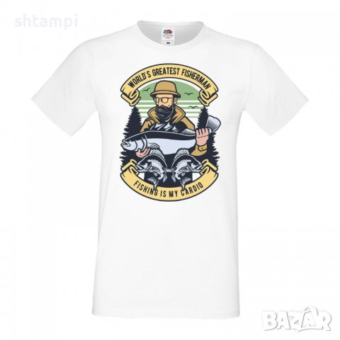 Мъжка тениска World's Greatest Fisherman Рибар,Риболовец,Риба,Изненада,Подарък,Празник , снимка 3 - Тениски - 36812200