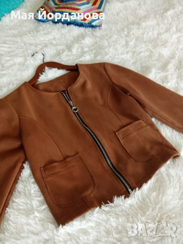 Елегантно, късо яке, набук, номер М, цена 15 лв., снимка 3 - Якета - 52131068