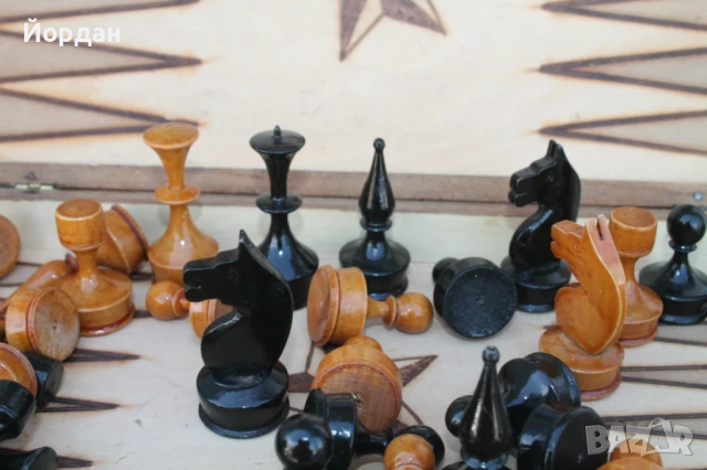 Стар дървен шах , снимка 7 - Други ценни предмети - 50585044