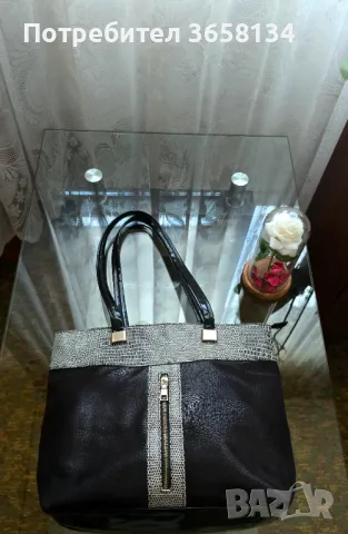 Нова голяма черна дамска чанта , снимка 1