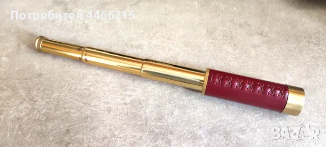 Бронзов портативен телескоп Brouk & Co, обшит с кожа