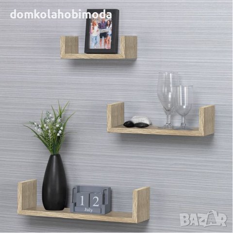 Комплект 3 броя рафтове, Налични в два цвята, Скрит монтаж, снимка 2 - Етажерки - 36831199